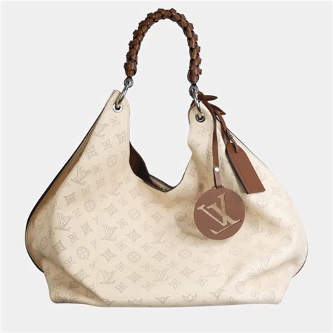 louis vuitton hand bag cream|louis vuitton mahina hobo bag.